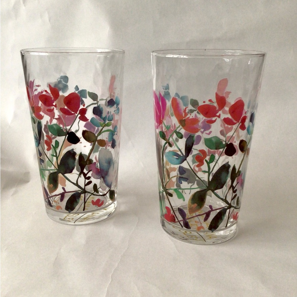 Anthropologie Jubilation Set of 2 Glasses by Kiana Mosley New Sold Out Home